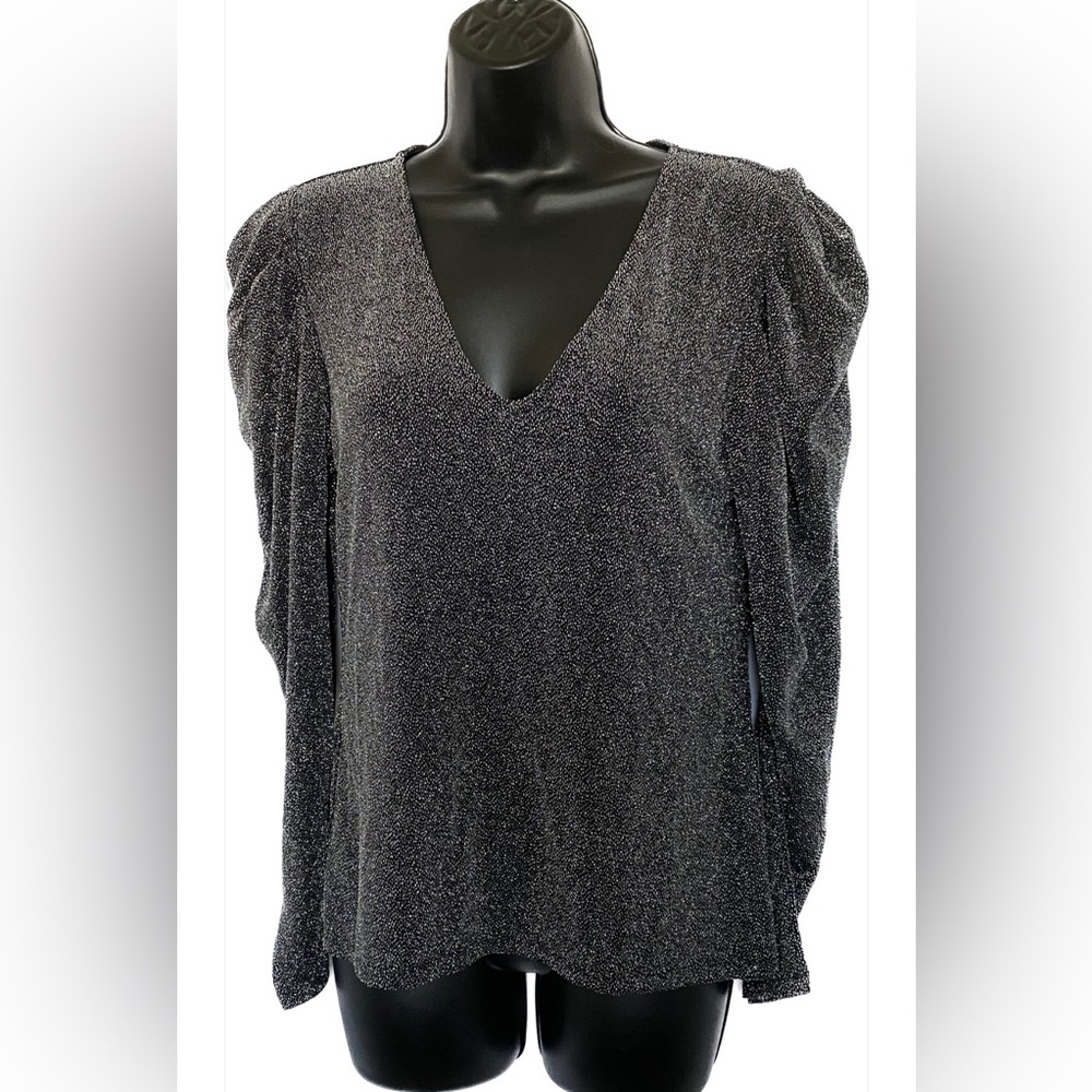 WHBM BLK/SLV Long Sleeve, S  Summer Sale